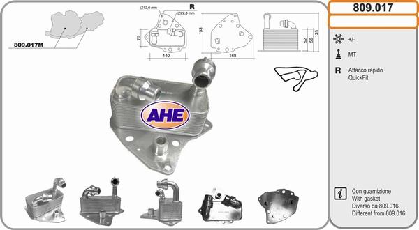 AHE 809.017 - Eļļas radiators, Motoreļļa autodraugiem.lv