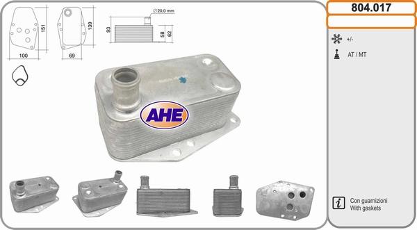 AHE 804.017 - Eļļas radiators, Motoreļļa autodraugiem.lv