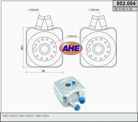 AHE 802.004 - Eļļas radiators, Motoreļļa autodraugiem.lv