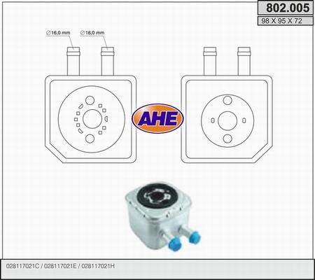 AHE 802.005 - Eļļas radiators, Motoreļļa autodraugiem.lv