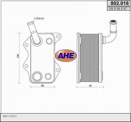 AHE 802.018 - Eļļas radiators, Motoreļļa autodraugiem.lv