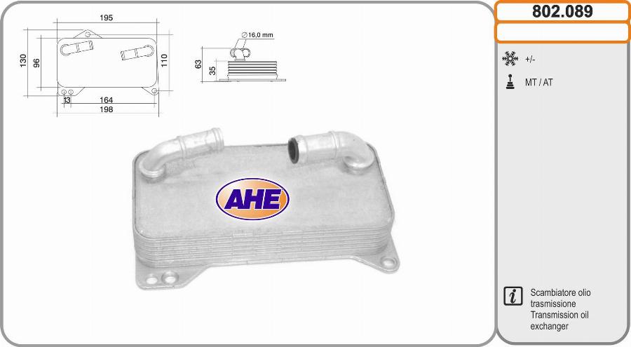 AHE 802.089 - Eļļas radiators, Motoreļļa autodraugiem.lv