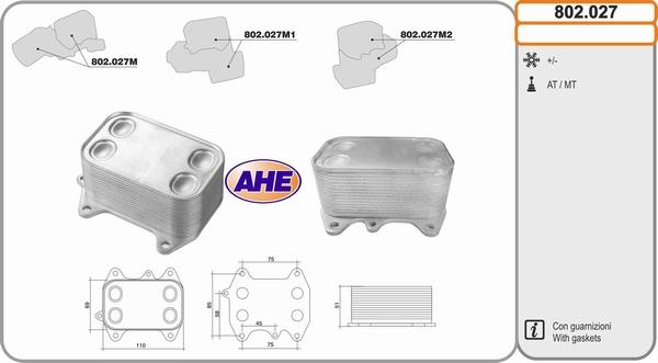 AHE 802.027 - Eļļas radiators, Motoreļļa autodraugiem.lv