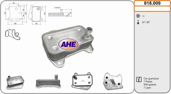 AHE 818.009 - Eļļas radiators, Motoreļļa autodraugiem.lv