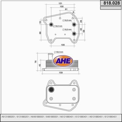 AHE 818.028 - Eļļas radiators, Motoreļļa autodraugiem.lv