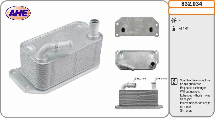 AHE 832.034 - Eļļas radiators, Motoreļļa autodraugiem.lv