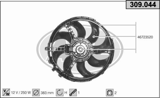 AHE 309.044 - Ventilators, Motora dzesēšanas sistēma autodraugiem.lv