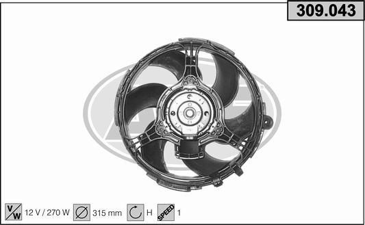 AHE 309.043 - Ventilators, Motora dzesēšanas sistēma autodraugiem.lv