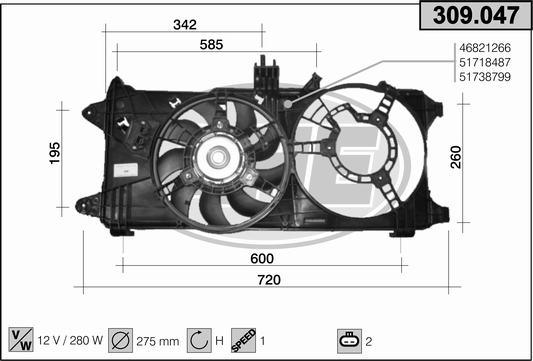 AHE 309.047 - Ventilators, Motora dzesēšanas sistēma autodraugiem.lv