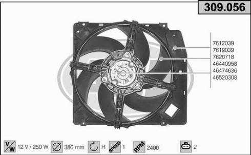 AHE 309.056 - Ventilators, Motora dzesēšanas sistēma autodraugiem.lv