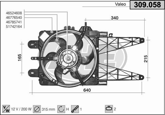 AHE 309.058 - Ventilators, Motora dzesēšanas sistēma autodraugiem.lv