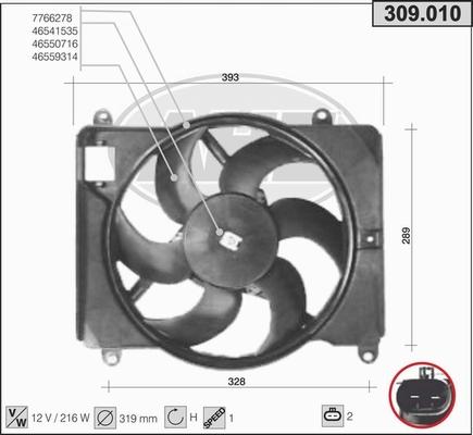 AHE 309.010 - Ventilators, Motora dzesēšanas sistēma autodraugiem.lv