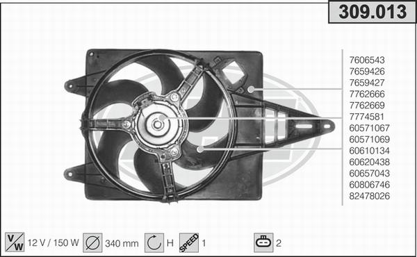 AHE 309.013 - Ventilators, Motora dzesēšanas sistēma autodraugiem.lv