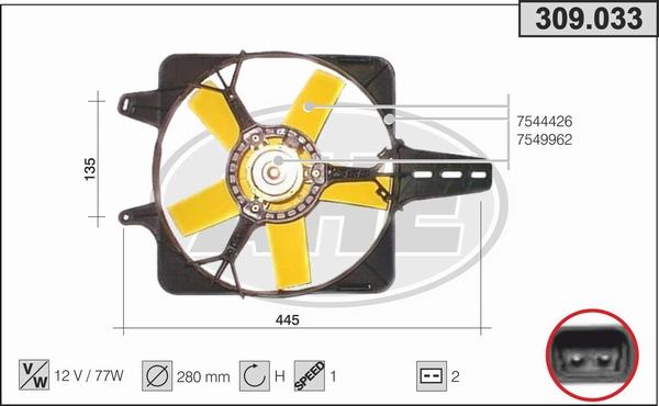 AHE 309.033 - Ventilators, Motora dzesēšanas sistēma autodraugiem.lv