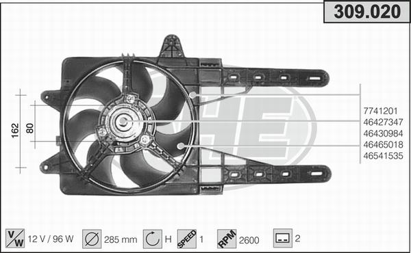AHE 309.020 - Ventilators, Motora dzesēšanas sistēma autodraugiem.lv