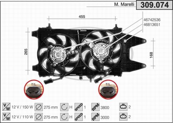 AHE 309.074 - Ventilators, Motora dzesēšanas sistēma autodraugiem.lv