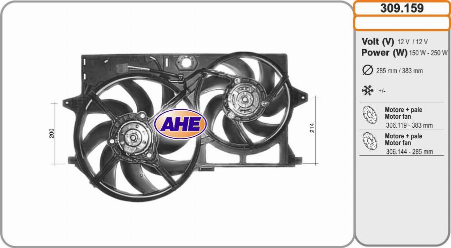 AHE 309.159 - Ventilators, Motora dzesēšanas sistēma autodraugiem.lv