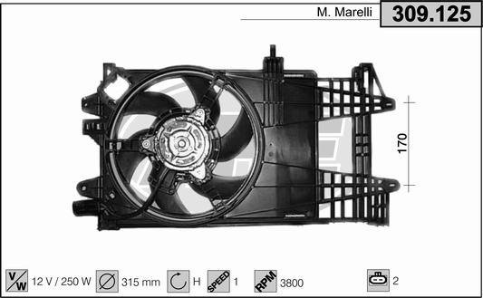 AHE 309.125 - Ventilators, Motora dzesēšanas sistēma autodraugiem.lv