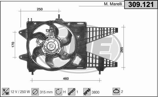 AHE 309.121 - Ventilators, Motora dzesēšanas sistēma autodraugiem.lv