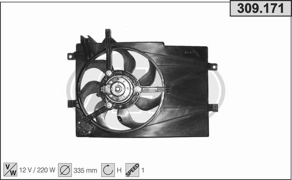 AHE 309.171 - Ventilators, Motora dzesēšanas sistēma autodraugiem.lv