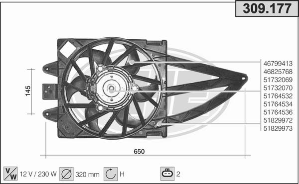 AHE 309.177 - Ventilators, Motora dzesēšanas sistēma autodraugiem.lv