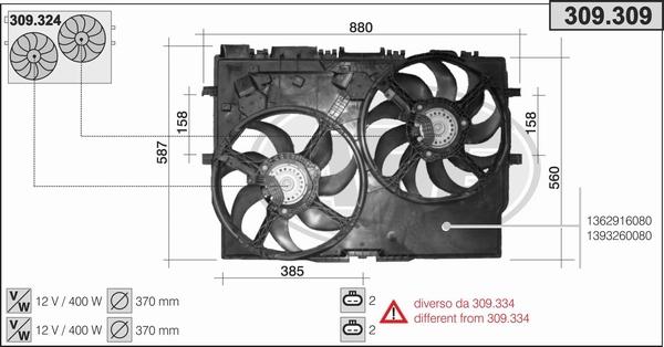 AHE 309.309 - Ventilators, Motora dzesēšanas sistēma autodraugiem.lv