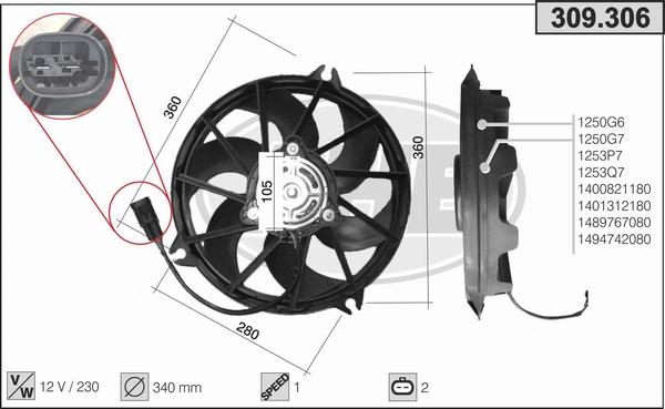 AHE 309.306 - Ventilators, Motora dzesēšanas sistēma autodraugiem.lv