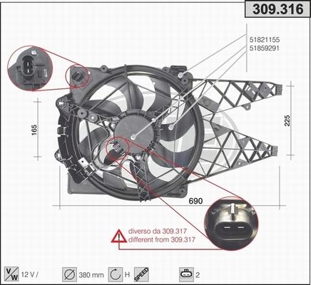 AHE 309.316 - Ventilators, Motora dzesēšanas sistēma autodraugiem.lv