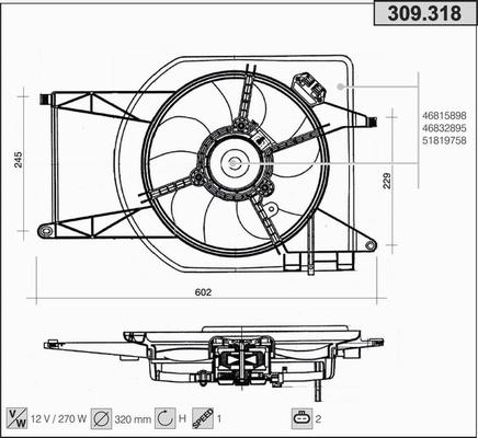 AHE 309.318 - Ventilators, Motora dzesēšanas sistēma autodraugiem.lv