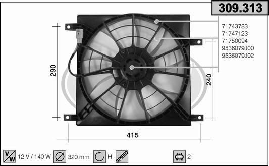 AHE 309.313 - Ventilators, Motora dzesēšanas sistēma autodraugiem.lv