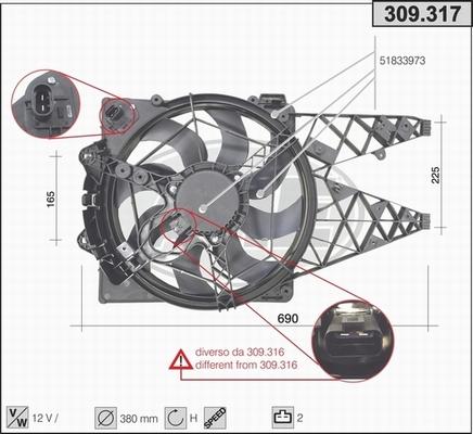 AHE 309.317 - Ventilators, Motora dzesēšanas sistēma autodraugiem.lv