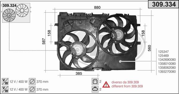 AHE 309.334 - Ventilators, Motora dzesēšanas sistēma autodraugiem.lv