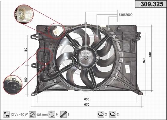 AHE 309.325 - Ventilators, Motora dzesēšanas sistēma autodraugiem.lv