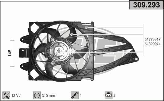 AHE 309.293 - Ventilators, Motora dzesēšanas sistēma autodraugiem.lv