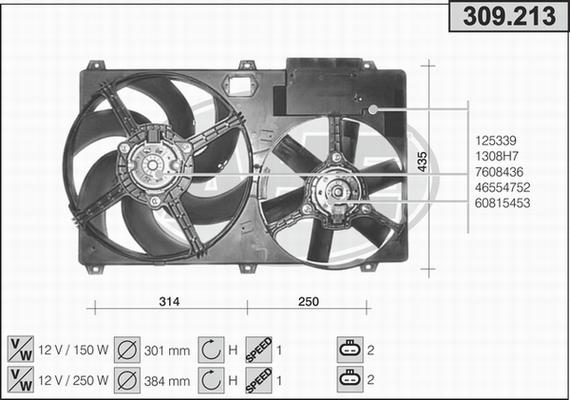 AHE 309.213 - Ventilators, Motora dzesēšanas sistēma autodraugiem.lv