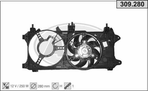 AHE 309.280 - Ventilators, Motora dzesēšanas sistēma autodraugiem.lv