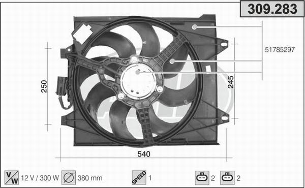 AHE 309.283 - Ventilators, Motora dzesēšanas sistēma autodraugiem.lv