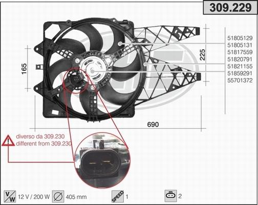 AHE 309.229 - Ventilators, Motora dzesēšanas sistēma autodraugiem.lv