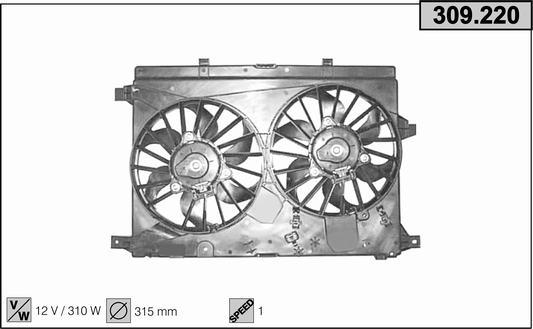 AHE 309.220 - Ventilators, Motora dzesēšanas sistēma autodraugiem.lv