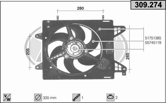 AHE 309.274 - Ventilators, Motora dzesēšanas sistēma autodraugiem.lv