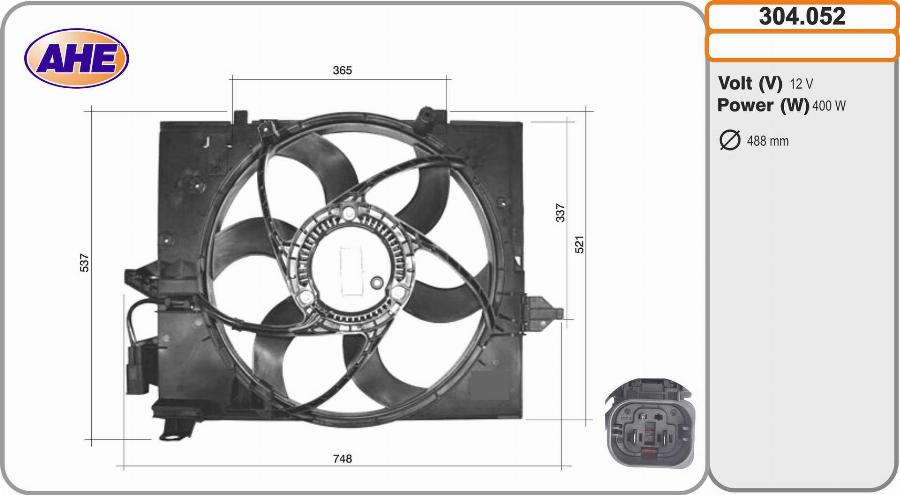 AHE 304.052 - Ventilators, Motora dzesēšanas sistēma autodraugiem.lv