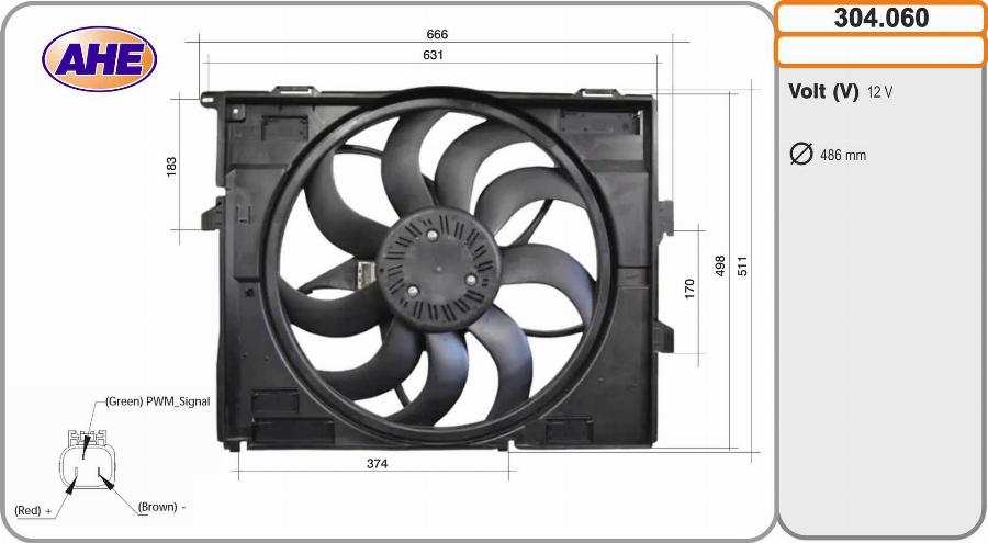 AHE 304.060 - Ventilators, Motora dzesēšanas sistēma autodraugiem.lv