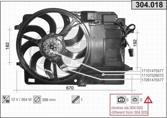 AHE 304.018 - Ventilators, Motora dzesēšanas sistēma autodraugiem.lv