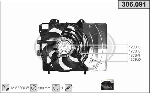 AHE 306.091 - Ventilators, Motora dzesēšanas sistēma autodraugiem.lv