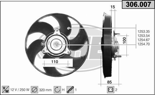 AHE 306.007 - Ventilators, Motora dzesēšanas sistēma autodraugiem.lv