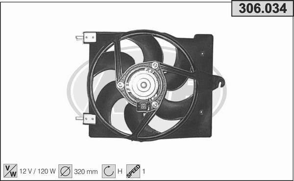 AHE 306.034 - Ventilators, Motora dzesēšanas sistēma autodraugiem.lv