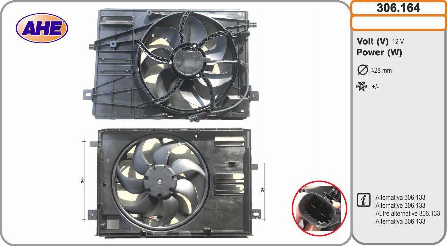 AHE 306.164 - Ventilators, Motora dzesēšanas sistēma autodraugiem.lv