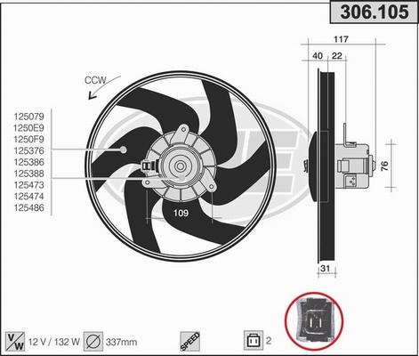 AHE 306.105 - Ventilators, Motora dzesēšanas sistēma autodraugiem.lv