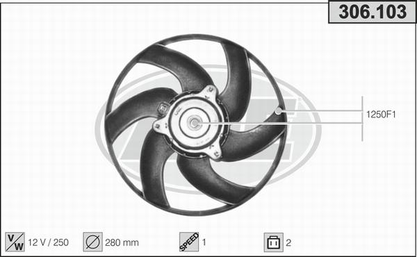 AHE 306.103 - Ventilators, Motora dzesēšanas sistēma autodraugiem.lv