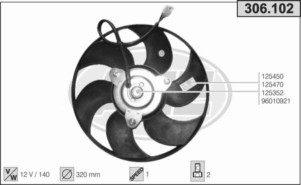 AHE 306.102 - Ventilators, Motora dzesēšanas sistēma autodraugiem.lv